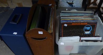 COLLECTION OF OVER 60 LP's AND SINGLE RECORDS, CONTAINED IN LP CASE AND VINTAGE MUSIC INSPIRED