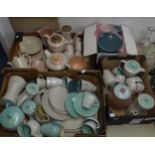 AN EXTENSIVE COLLECTION OF DINNER, TEA AND COFFEE SERVICES OF POOLE 'TWINTONE' OF LIGHT GREEN AND