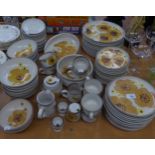 LARGE QUANTITY OF DENBY 'MISTREL' DINNER WARES TO INCLUDE; DINNER PLATES, SIDE PLATES, BOWLS,