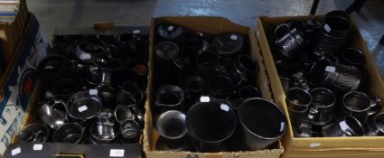 LARGE SELECTION OF PRINKNASH WARES - GUN METAL COLOURING TO INCLUDE; TANKARDS LARGE, TANKARDS SMALL,