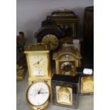 W. WIDDOP, GILT CASED MODERN MANTEL CLOCK, IN THE FORM OF A CARRIAGE CLOCK, WITH QUARTZ MOVEMENT,