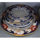 NINETEENTH CENTURY MASON'S 'REAL IRONSTONE' CHINA IMARI DECORATED PART DINNER SERVICE OF 18 PIECES