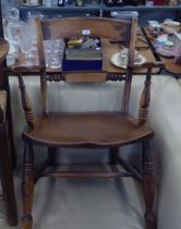 A WINDSOR ELM SEAT DESK CHAIR