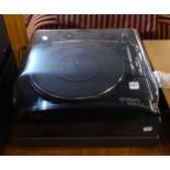 TWO TURNTABLES, ION PROFILE LP USB, TOGETHER WITH ROTEL RP 5300 TURNTABLE