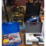 A SELECTION OF HAND TOOLS, TO INCLUDE; TOOLTEC CORDLESS 18V DRILL AND CHARGER, NUTOOL 18V CORDLESS