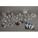 THIRTY FIVE SWAROVSKI MINIATURE GLASS MODELS OF ANIMALS, including: HEDGEHOG, RABBIT, SQUIRREL,