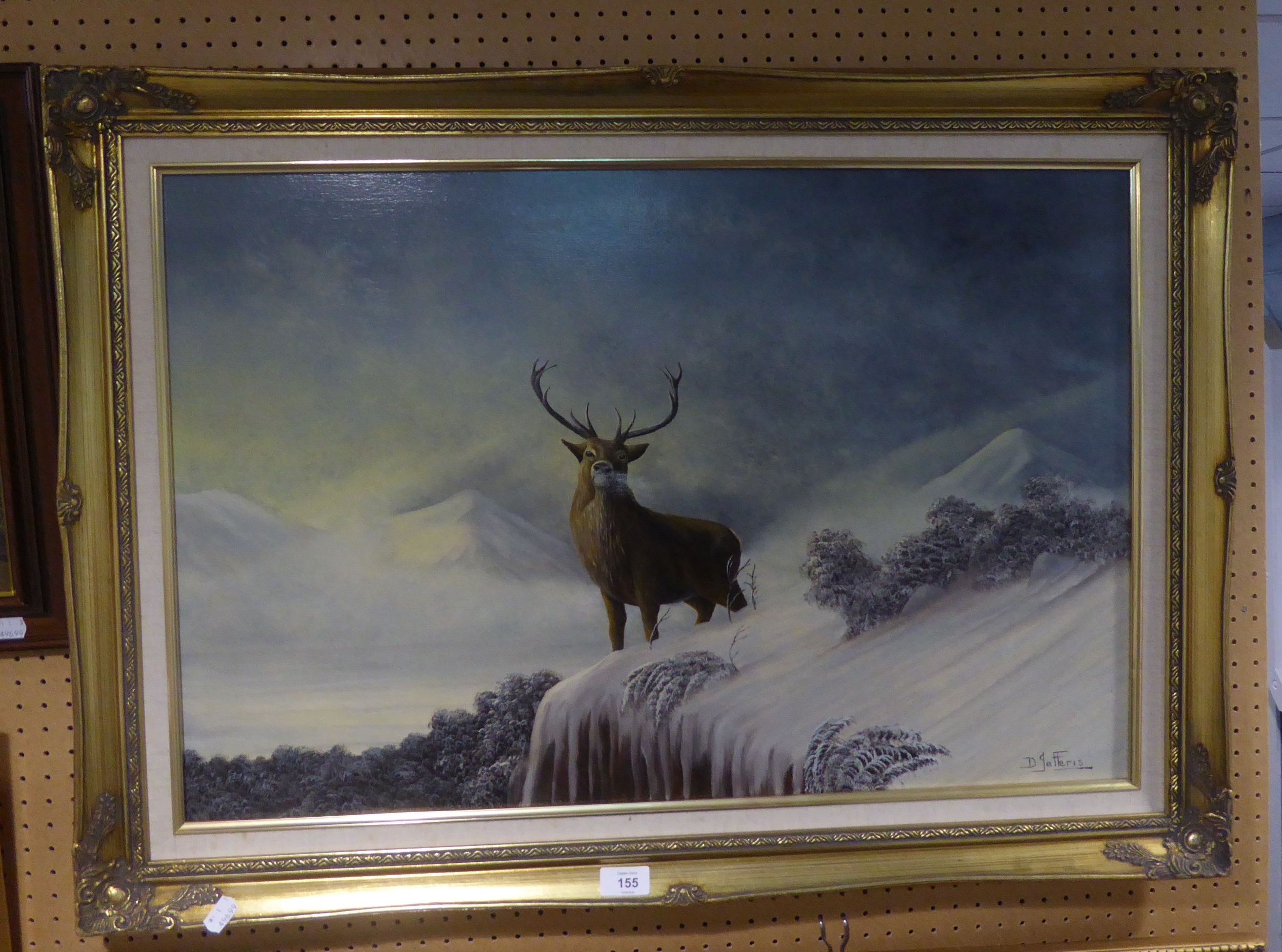 DOUGAL JEFFERS (TWENTIETH/TWENTY FIRST CENTURY) OIL ON CANVAS 'MONARCH OF THE GLEN' 78cm x 52cm