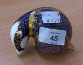 ROYAL CROWN DERBY BADGER PAPERWEIGHT