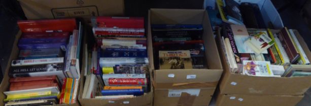 BOOKS - VARIOUS AUTHORS SUNDRY WORKS, TO INCLUDE; AUTOBIOGRAPHIES, TRAVEL, GARDENING ETC.. (5 BOXES)