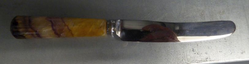 A 'BLUE JOHN' BUTTER KNIFE, TOGETHER WITH A SMALL SELECTION OF ELECTROPLATE ITEMS TO INCLUDE;