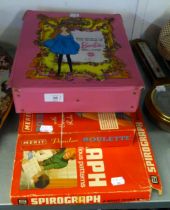 WORLD OF BARBIE DOLL CASE, CIRCA 1969 (A.F.) TOGETHER WITH TWO DOLLS (HAIR TRIMMED) AND A SMALL