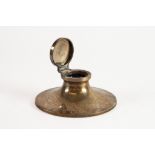 GEORGE V WEIGHTED PLAIN SILVER LARGE CAPSTAN INKWELL BY WILLIAM NEALE & SON Ltd, of typical form,