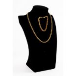 9ct GOLD TWO STRAND TWISTED ROPE PATTERN NECKLACE, with ring clasp, 18 1/4in (46.5cm) and the