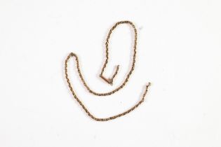 GOLD COLOURED METAL CHAIN, 17in (43.1cm) long, (tests 10.74ct), 6.8gms, (c/r one link broken)