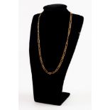 9ct GOLD FLATTENED LINK NECKLACE, 6 gms