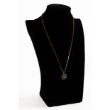 9ct GOLD CHAIN NECKLACE with ring clasp, 19 1/2in (49.5cm) long and the 9ct GOLD CIRCULAR OPENWORK