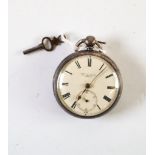 THOMAS YATES - FRIARGATE PRESTON 19TH CENTURY SILVER CASED OPEN FACE POCKET WATCH with key wind