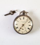 THOMAS YATES - FRIARGATE PRESTON 19TH CENTURY SILVER CASED OPEN FACE POCKET WATCH with key wind