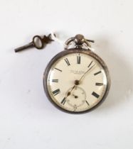 THOMAS YATES - FRIARGATE PRESTON 19TH CENTURY SILVER CASED OPEN FACE POCKET WATCH with key wind
