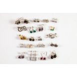 20 PAIRS OF SILVER AND VARIOUS GEMSET EARRINGS (20)