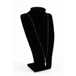 9ct GOLD CHAIN NECKLACE, with spike PENDANT, 7gms
