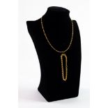 9ct GOLD ROPE CHAIN BRACELET with ring clasp; and 9ct GOLD TWISTED FINE CHAIN NECKLACE with ring