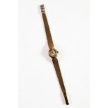LADY'S LONGINES, SWISS, 9ct GOLD BRACELET WATCH with mechanical movement, small circular white