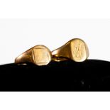 TWO 9ct GOLD SIGNET RINGS, 4gms (2)