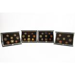 FOUR ROYAL MINT UNITED KINGDOM PROOF COIN SETS, for years 1983, 1985, 1986 and 1988, each set