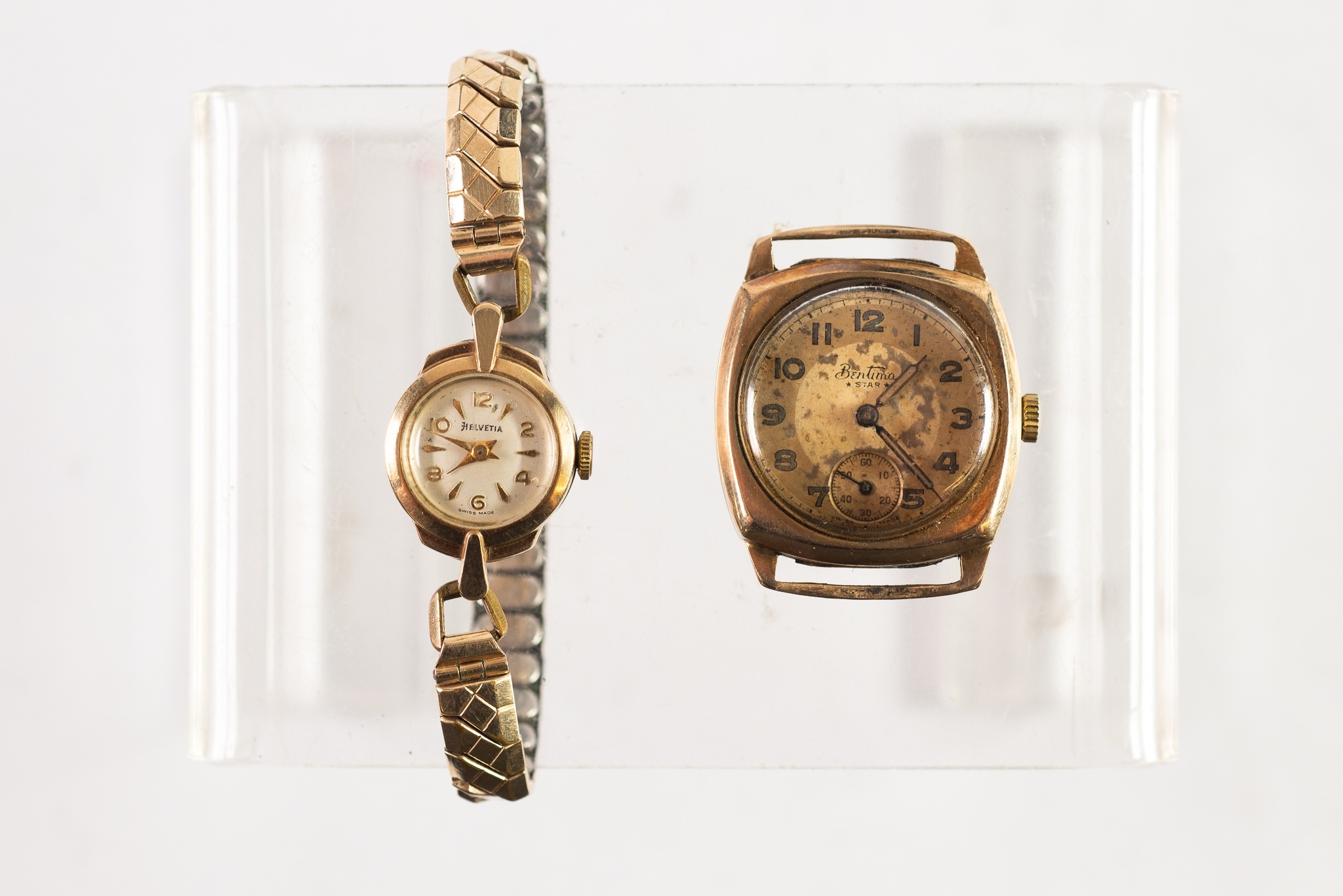 BENTIMA STAR GENTLEMAN'S 9CT GOLD CASED WRIST WATCH with 15 jewels movement, circular arabic dial