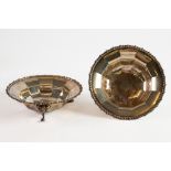 GEORGE VI PAIR OF PLAIN SILVER SWEET MEAT DISHES BY DANIEL & ARTER, each of panelled form with
