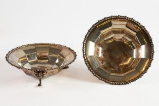 GEORGE VI PAIR OF PLAIN SILVER SWEET MEAT DISHES BY DANIEL & ARTER, each of panelled form with