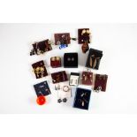 SELECTION OF WHITE AND GOLD COLOUR METAL, SIMULATED PEARL, PASTE AND OTHER COSTUME EARRINGS