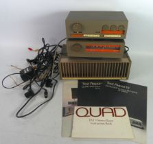 QUAD AMP: Quad 33 Contol Unit 405 Current Dumping Amplifier and Quad FM3 radio tuner (complete