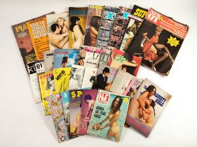 EROTICA, X-RATED, GLAMOUR. A small quantity of ADULT entertainment magazines, pamphlets, 1950s