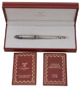 A Must de Cartier Panthere platinum finish and black enamel ballpoint pen