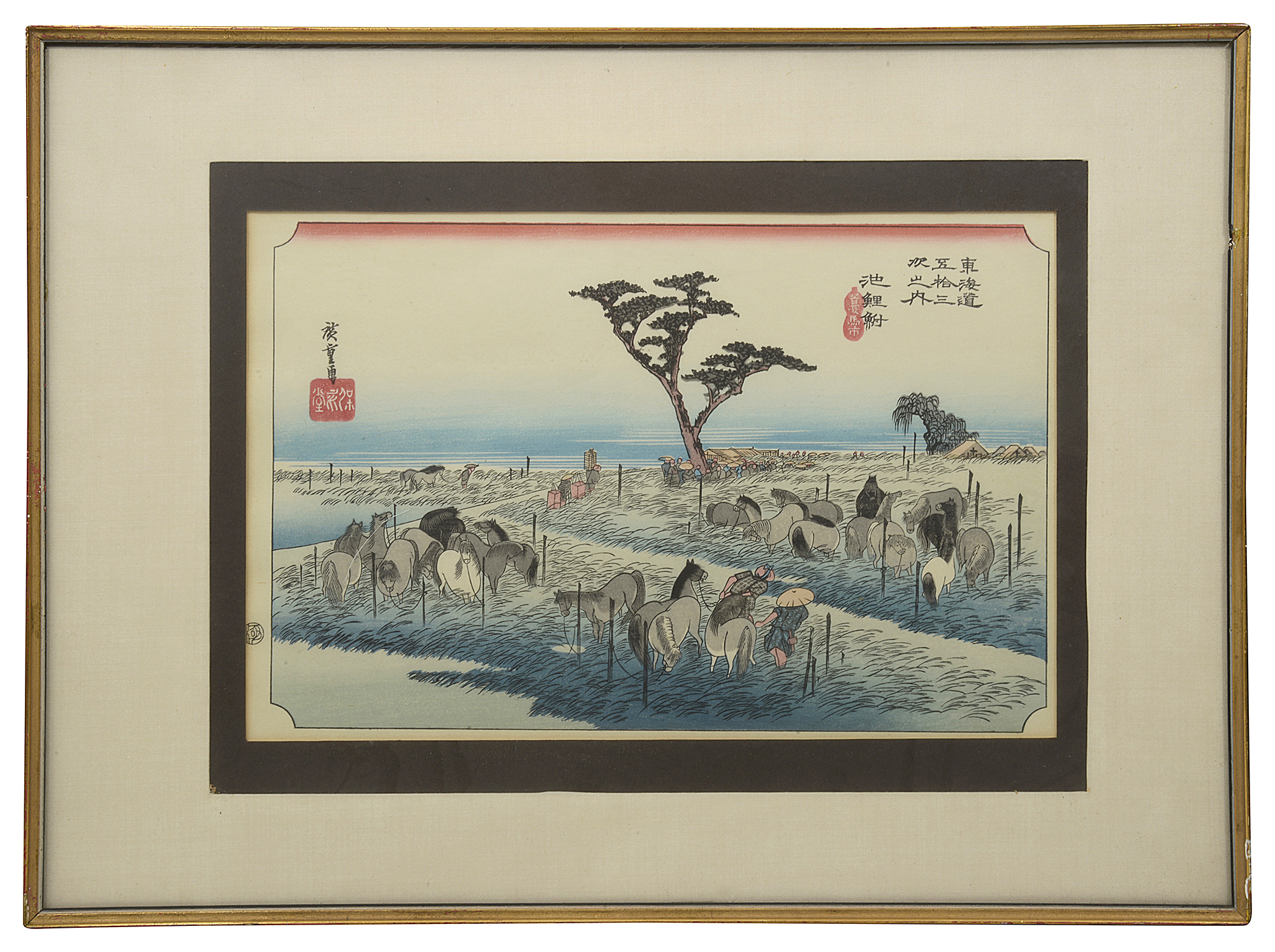 Hiroshige - Summer Horse Fair woodblock