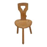 Robert 'Mouseman' Thompson. An oak spinning chair c.1970