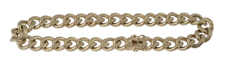 A heavy 9ct gold curb-link chain bracelet