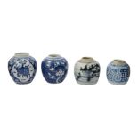 Four 19th century Chinese blue and white ginger jars