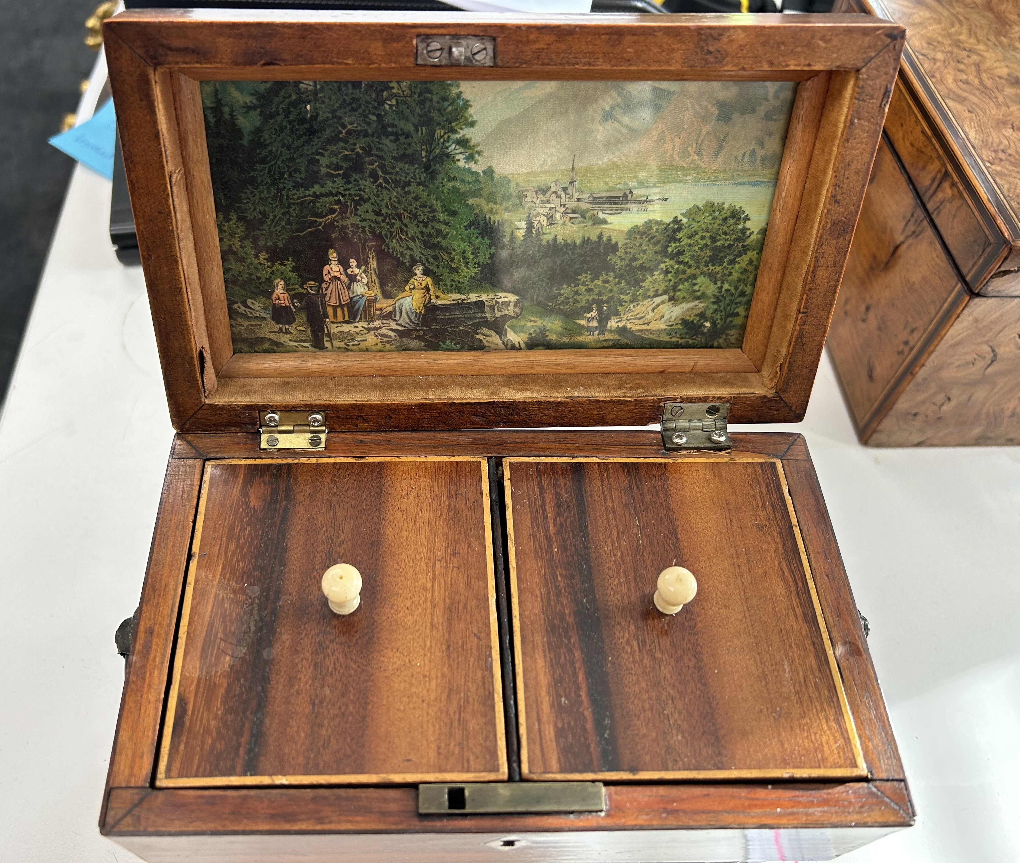 A Regency gonzalo alves tea caddy, and two others - Image 5 of 20