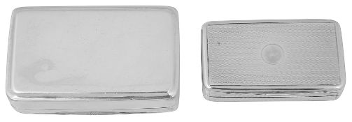 Two late George III silver snuff boxes