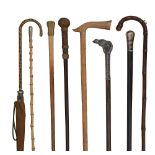 A collection of early 20th century walking canes