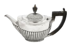 A late Victorian silver bachelor's teapot