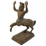 After the antique a Grand Tour style patinated bronze study of a centaur