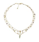 A multi strand and multi gem-set necklace