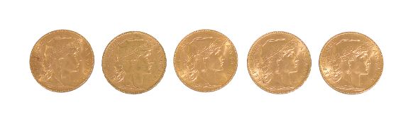 France. Third Republic, Five gold 20 Francs, 1911 (5)