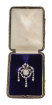 An Edwardian garland diamond-set brooch/pendant
