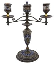 A Doulton Lambeth stoneware candelabra by Eliza Simmance