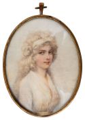 Follower of Richard Cosway (1742-1821) Portrait of Fanny Walker